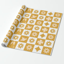 Cream och Brown Geometric Stil i Bröllop Presentpapper
