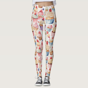 Cream och Cupcoa Digital Mönster Leggings