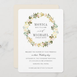 Cream och Elfenbenskusten | Utandning av botanisk  Inbjudningar