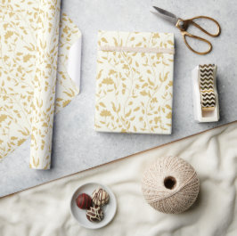 Cream och Guld Blommigt Gift Bag Presentpapper