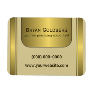 Cream och Guld Plate Accountant Small Flexi Magnet