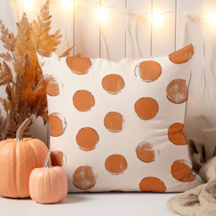 Cream och Orange Dot Frimärke Mönster Kudde