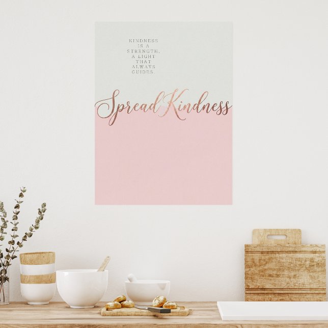 Cream och rosa vänlighet Citat – Minimalistisk väg Poster (Kök)