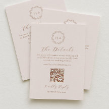 Cream och Terracotta Höstbröllop Detaljer QR-kod
