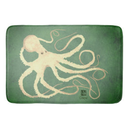 Cream Octopus on Sage - stor badmatt Badrumsmatta