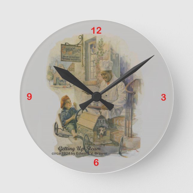 Cream of Wheat Advertising Art Clock #24 Rund Klocka (Framsida)