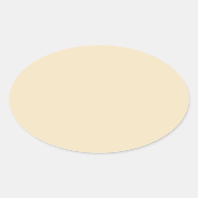 Cream Oval Sticker Ovalt Klistermärke (Framsida)