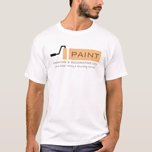 Cream Paint Roller, Painter & Decorator Advert T Shirt (Framsida)