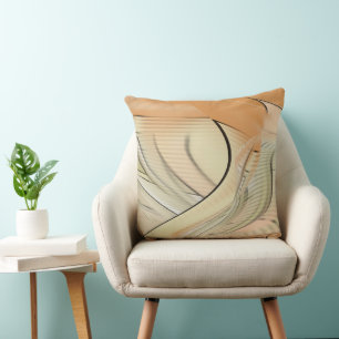 Cream Pastel Autumn Abstrakt Art Dekorativ kudde