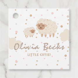 Cream Pastel Illustrative Baby Shower Gåvor Etiketter