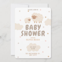 Cream Pastel Illustrative Baby Shower