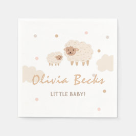 Cream Pastel Illustrative Baby Shower Pappersservett