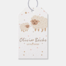 Cream Pastel Illustrative Baby Shower Presentetikett