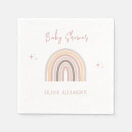 Cream Pastel Simple Minimalist Baby Shower Pappersservett