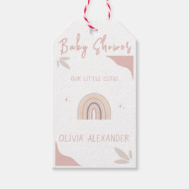 Cream Pastel Simple Minimalist Baby Shower Presentetikett