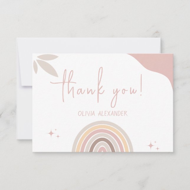 Cream Pastel Simple Minimalist Baby Shower Tack Kort (Framsida)