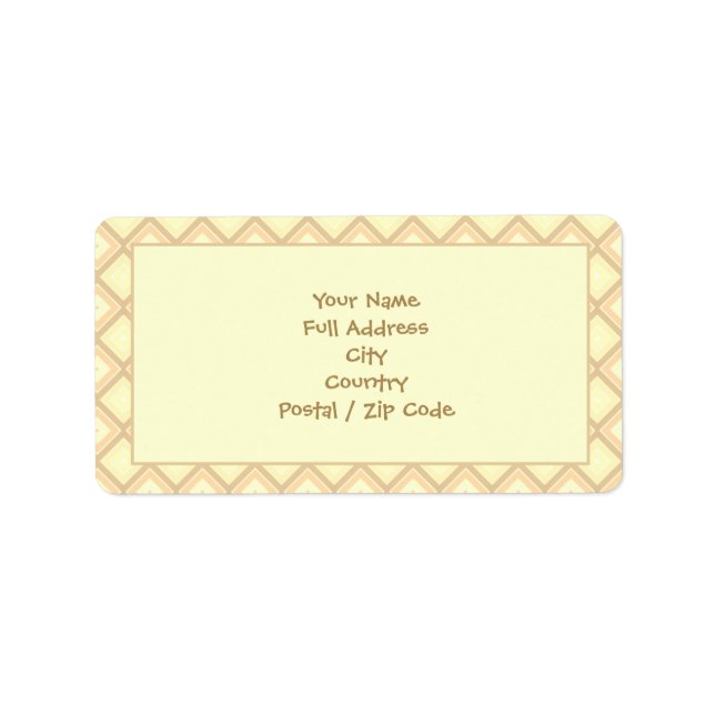 Cream Patterned Return Address Label Adressetikett (Framsidan)