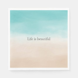 Cream Peach Aqua Ombre Pappersservett