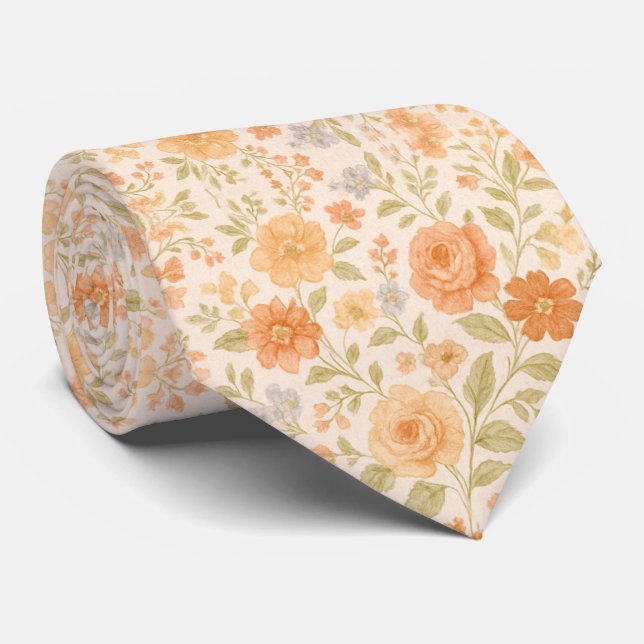 Cream & Peach Floral Pattern Slips (Rullad)
