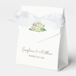 Cream Peonies Wedding Favor Boxes Presentaskar