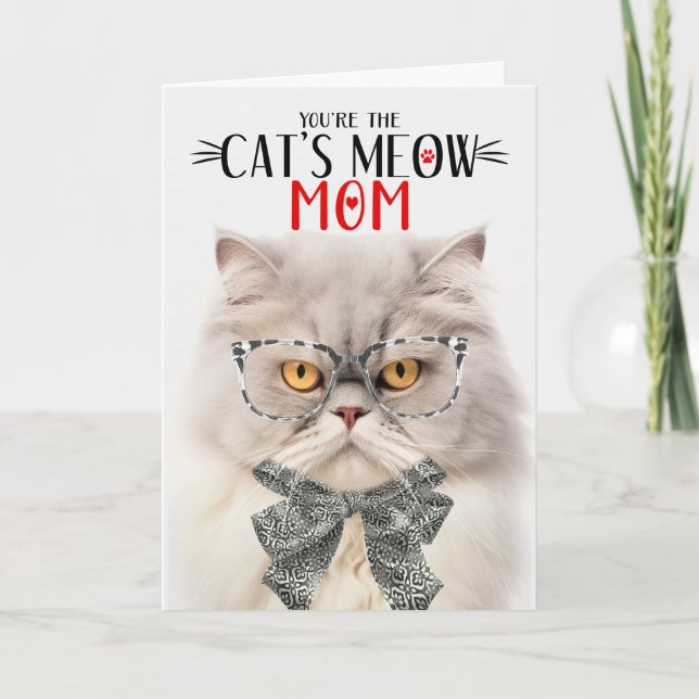 Cream Persian Cat for Mamma på Mors dag Helgkort (Framsida)