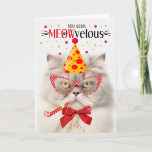 Cream Persian Cat MEOWvelous Birthday Kort