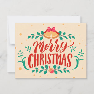 Cream Persian Grönt God jul Helgdag Card Julkort