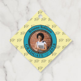 Cream Photo Modern Graduation Party Thank You Gåvor Etiketter