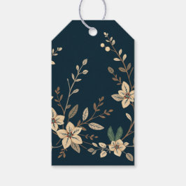 Cream Poinsettia Gift Märkre Presentetikett