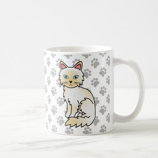 Cream Point Birman / Ragdoll Söt Katt & Tass Kaffemugg (Höger)