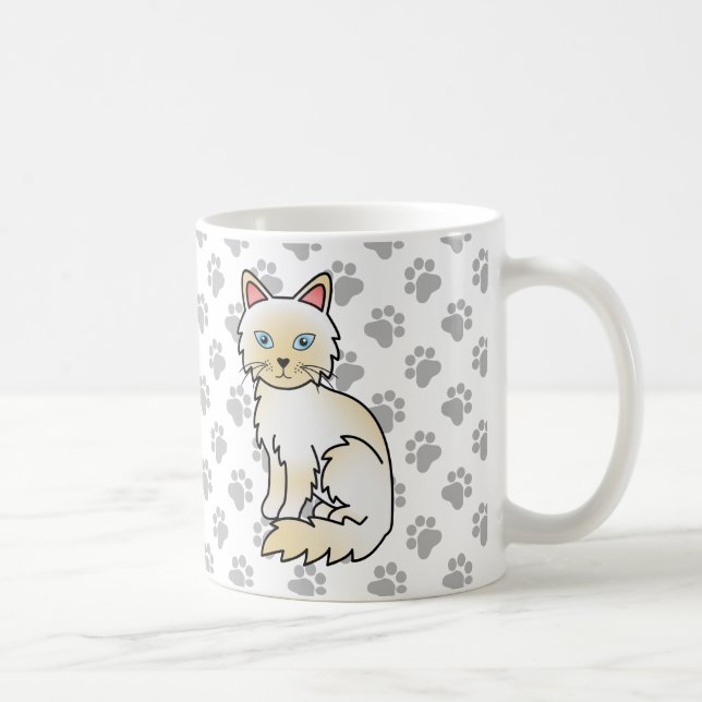 Cream Point Birman / Ragdoll Söt Katt & Tassar Kaffemugg (Höger)