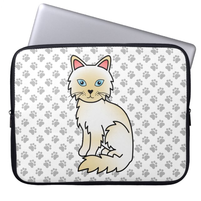 Cream Point Birman / Ragdoll Söt Katt & Tassar Laptop Fodral (Framsidan)
