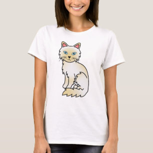 Cream Point Birman / Ragdoll Söt Tecknad Katt T Shirt