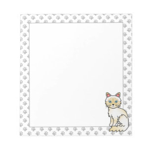 Cream Point Tabby Birman / Ragdoll Söt Katt & Tass Anteckningsblock
