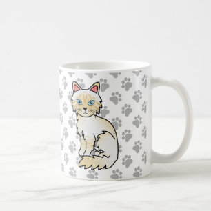 Cream Point Tabby Birman / Ragdoll Söt Katt & Tass Kaffemugg