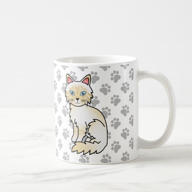 Cream Point Tabby Birman / Ragdoll Söt Katt & Tass Kaffemugg (Höger)