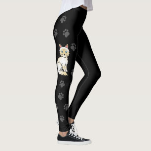 Cream Point Tabby Birman / Ragdoll Söt Katt & Tass Leggings