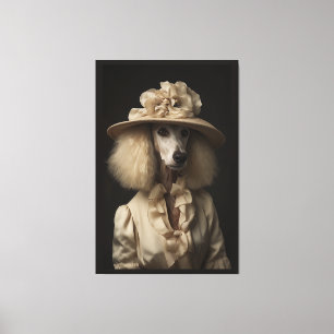 Cream Pudel Flower Hat Canvastryck