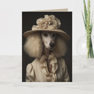 Cream Pudel Flower Hat Inbjudan