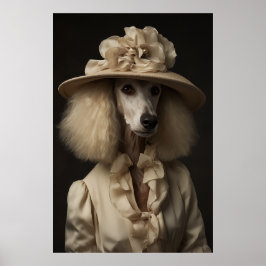 Cream Pudel Flower Hat Poster