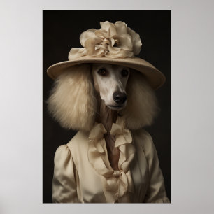 Cream Pudel Flower Hat Poster