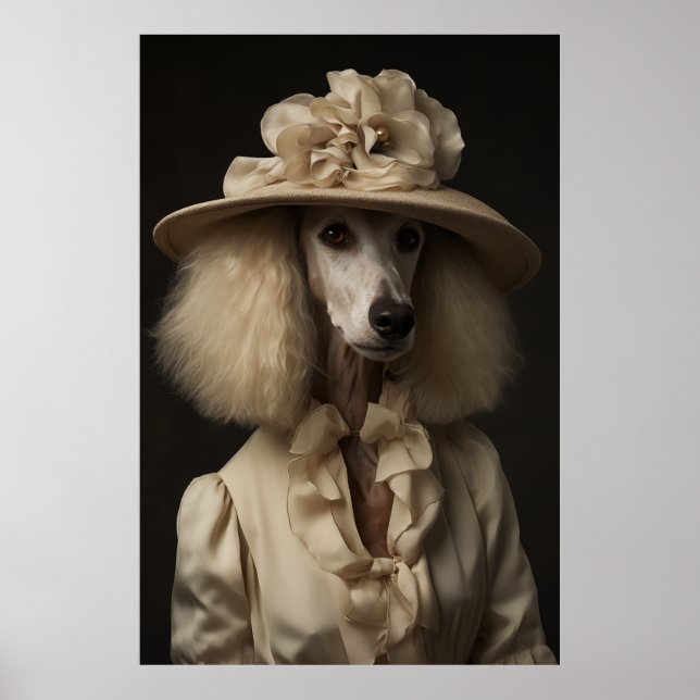 Cream Pudel Flower Hat Poster (Framsidan)