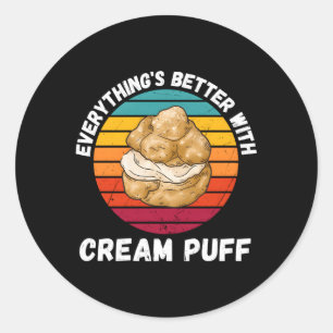 Cream Puff Allt är bättre med Cream Puff Runt Klistermärke