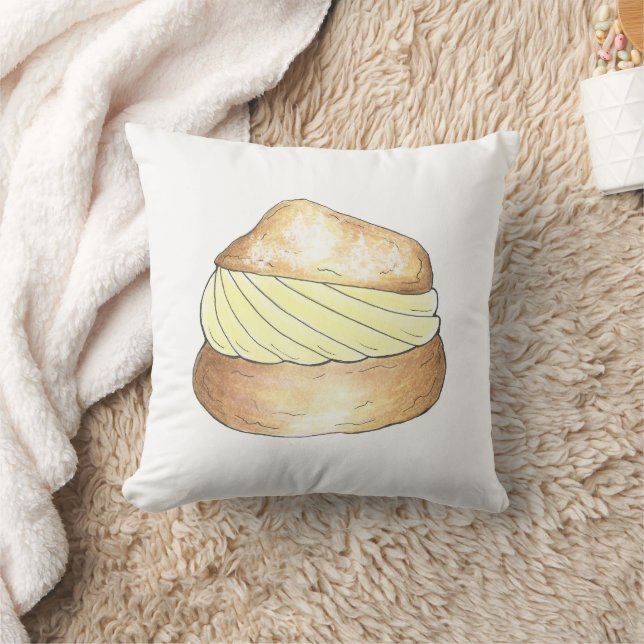 Cream Puff Creampuff Dessert Foodie Pastry Bakery Kudde (Filt)