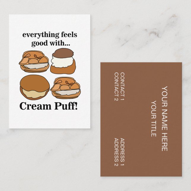 Cream Puff efterrätteri konditori Visitkort (Fram/baksida)