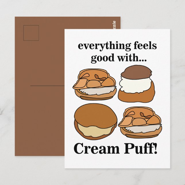 Cream Puff Food Dessert  Vykort (Fram/baksida)