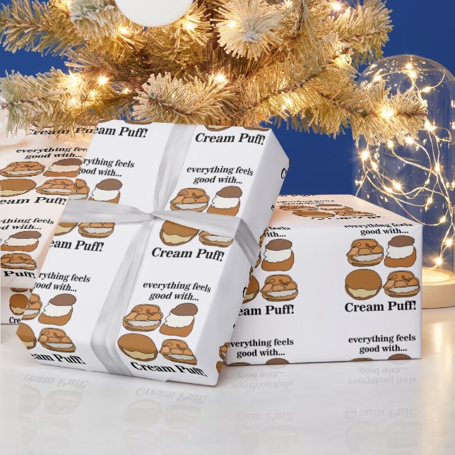 Cream Puff Mat Efterrätt Födelsedag Presentpapper (Helgdagar)