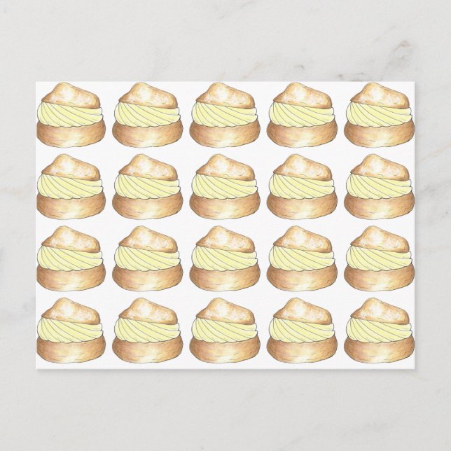 Cream Puff Puffs Fransk Pastry Foodie-vykort Vykort (Framsida)