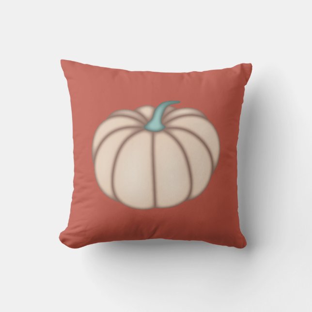 Cream Pumpkin på Mörk Orange Dekorativ kudde (Framsida)