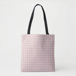 Cream Purple Plaid Classic Pattern Retro Tygkasse